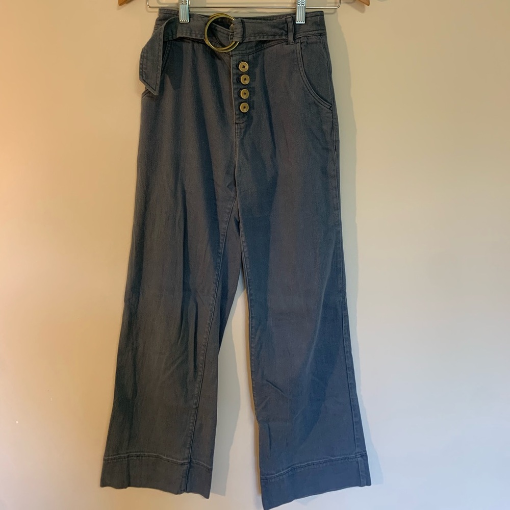 Anthropologie Blue and Green Textured Pants